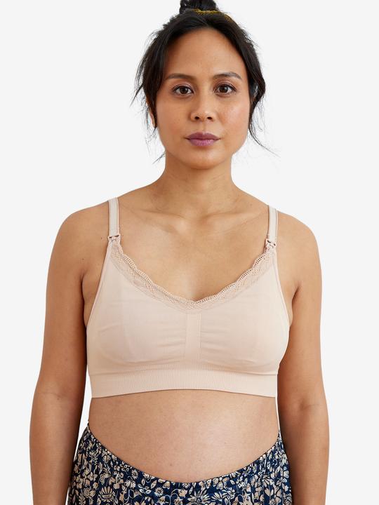 Produktbild Vertbaudet 2er-Pack nahtlose Bustiers für Schwangerschaft und Stillzeit mit Spitze (XXL)