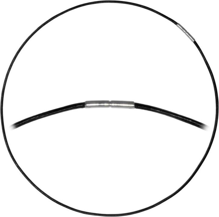 Actual product image Bijouteria Simple necklace (Stainless steel, Leather, 50 cm)