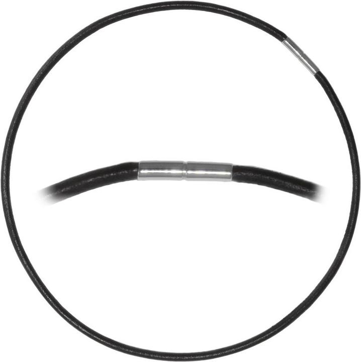 Actual product image Bijouteria Simple necklace (Leather, Stainless steel, 40 cm)