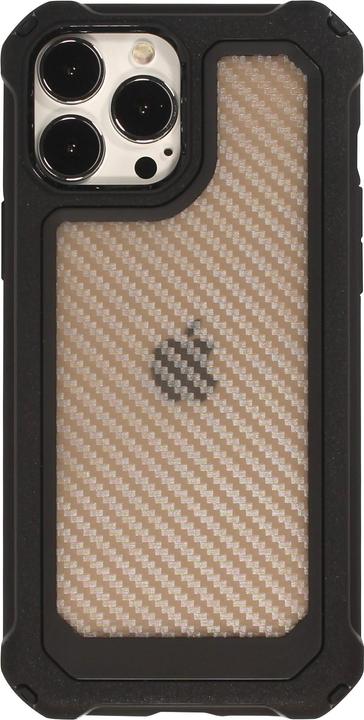 Produktbild PhoneLook Hülle Military Elite kompakt Cover mit semi-transparentem Carbon Rücken (Apple iPhone 14 Pro Max)