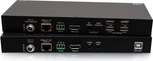 Produktbild C2G HDMI® HDBaseT + 3,5 mm, USB-B auf A und RS232 über Cat-Erweiterung Box-Sender auf Box-Empfänger – 4K