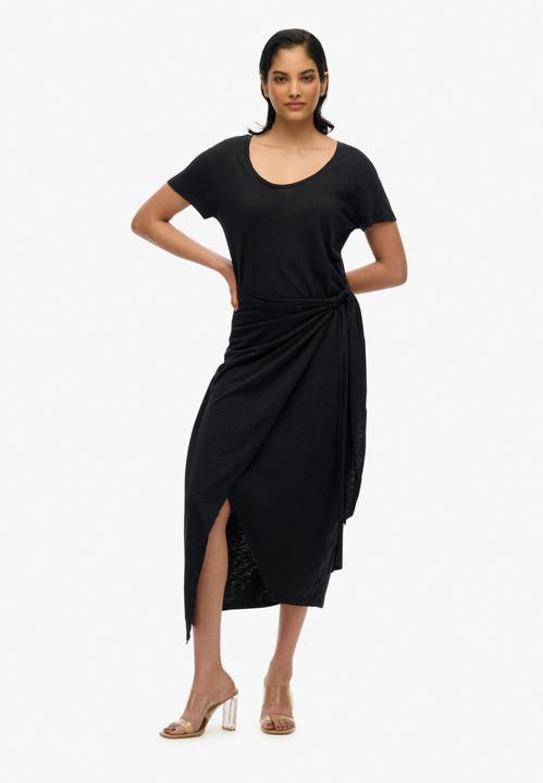 Actual product image Superdry SLUB MIDI WRAP DRESS Dames Jurk (10)