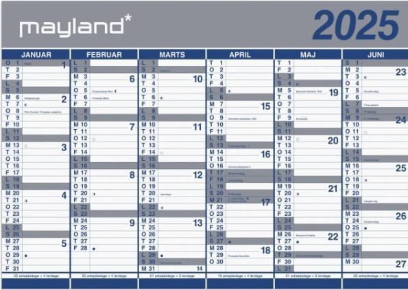 Actual product image Mayland-Burde Kmpek calendar 2x6 mdr. papir 2025