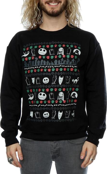 Actual product image Disney Mens Nightmare Before Christmas Festive Icons Sweatshirt (XL)