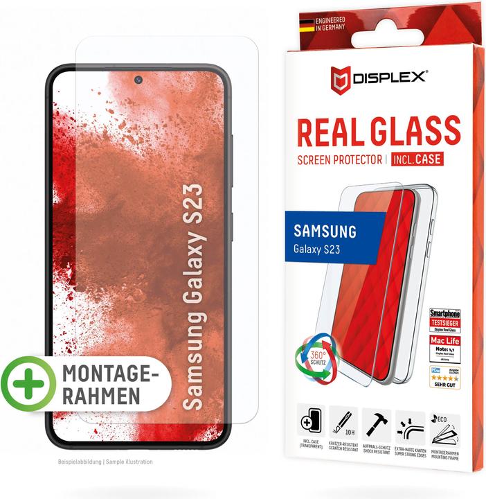 Produktbild Displex Real Glass, 2D Panzerglas + Handyhülle (1 Stück, Samsung Galaxy S23)
