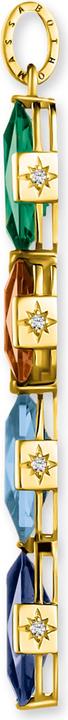 Thomas Sabo Ciondolo croce pietre colorate oro grande (Argento 925)