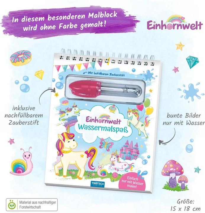 Actual product image Water colouring fun with magic marker Unicorn World