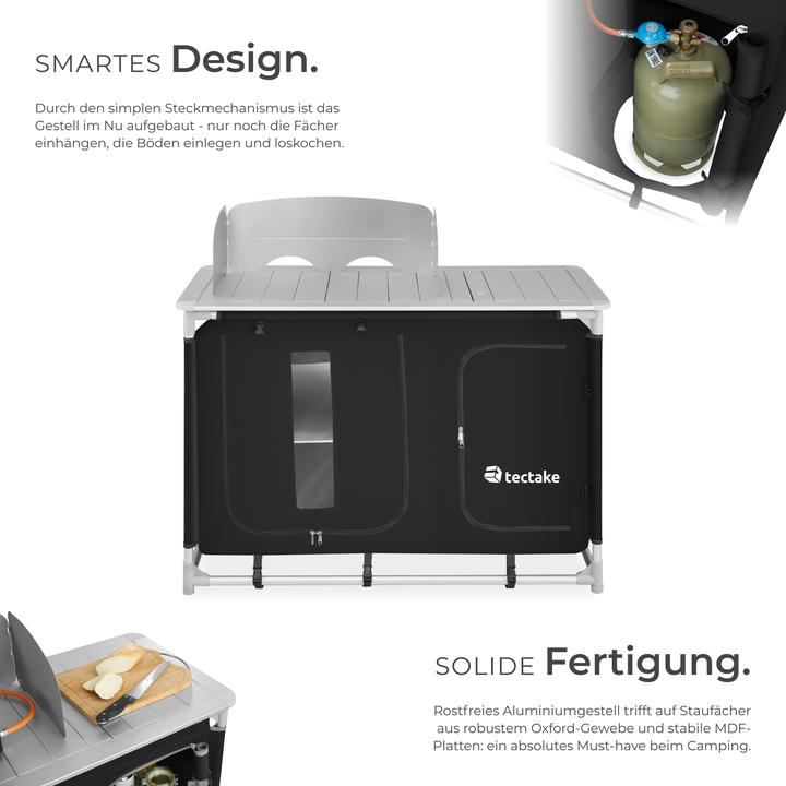 Actual product image tectake Camping Kitchen 116x52x107cm