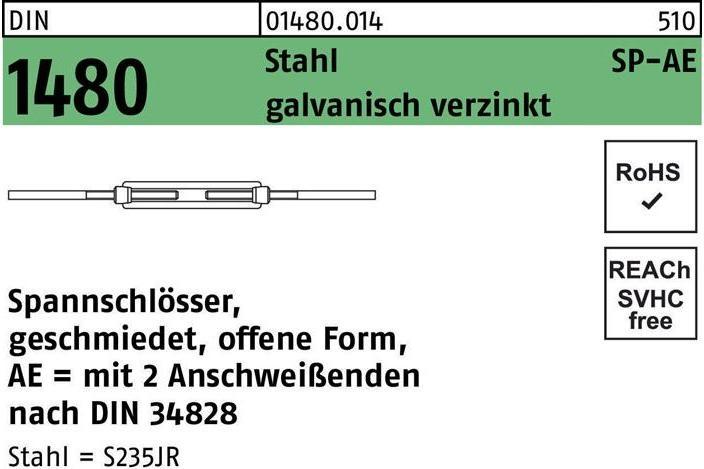 Productafbeelding Spanschroef DIN 1480 open w.2-laseinden SP-AE M 24 staal elektrolytisch verzinkt...
