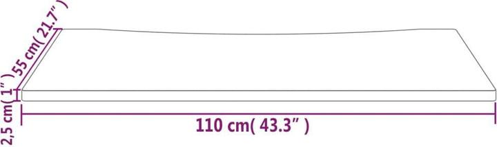 Image du produit VidaXL Schreibtischplatte 110x55x2,5 cm Massivholz Kiefer (110 x 55 x 2,5 cm)
