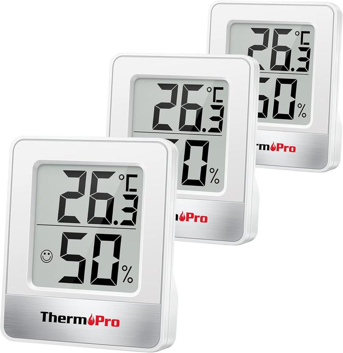 Produktbild ThermoPro 3er-Set Mini Thermo-Hygrometer TP49W-3