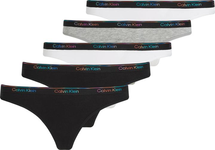 Produktbild Calvin Klein 5-Pack Dames String Icon Logo - Multi - Maat S (S, 5er Pack)