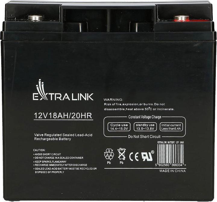 Image du produit Extralink ACUMULATEUR BATTERY ACCUMULATOR AGM 12V 18AH - batterie - 18.000 mAh (13.50 V, 18 Ah)