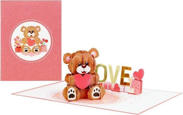 Image du produit MU Classic Carte de voeux pop-up 3D - Ours d'amour (1 pcs)