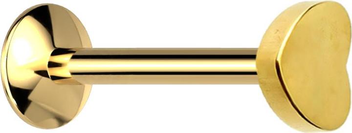 Immagine prodotto Star Piercing Micro UFO Labret filo femmina placcato oro con cuore (senza ottone, Acciaio chirurgico 316L)