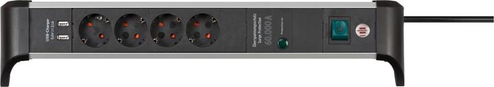 Immagine prodotto Brennenstuhl ALU-Office-Line 4gang, USB 3.1A *EN* 60kA/o.filter - 1,8m H05VV-F3G1,5 (4 x, CEE7, 1.80 m)