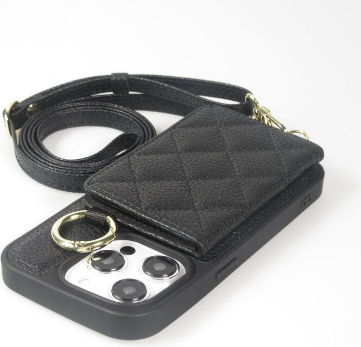 Immagine prodotto PhoneLook Hülle Gepolstertes Leder mit Spiegel und Kartenfach grosse abnehmbare Riemen (Apple iPhone 15 Pro)