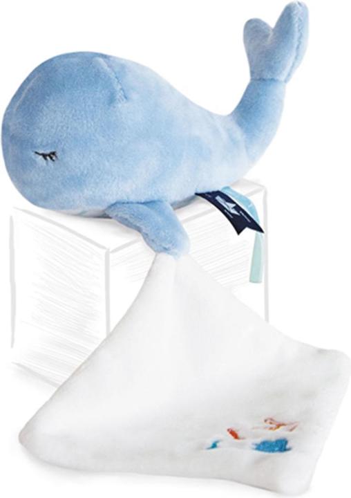Actual product image Doudou et Compagnie Whale with cuddle cloth, blue 15cm (MQ2) **