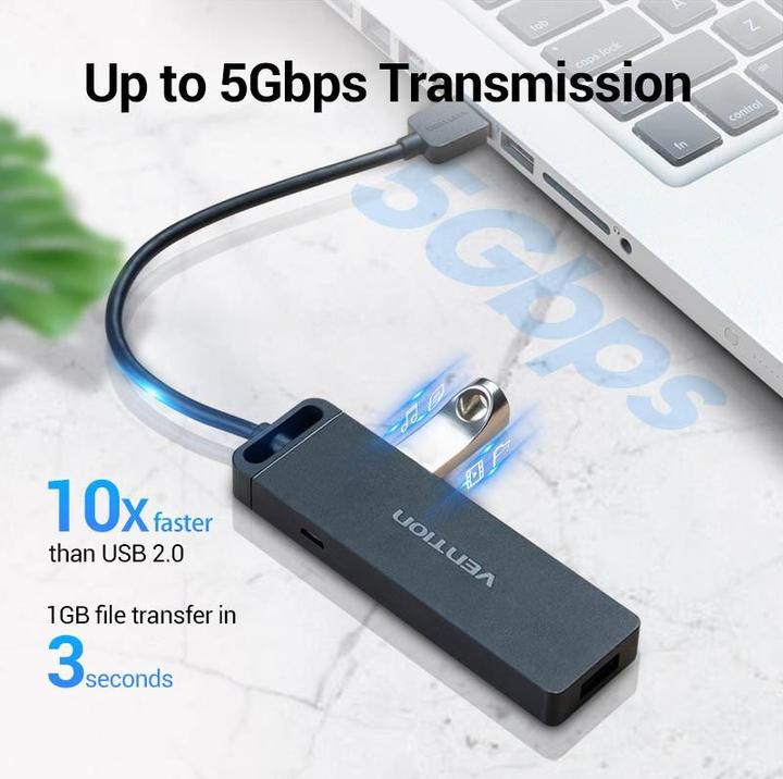Actual product image Vention 4-Port USB 3.0 Hub 0.15 Meter (4 ports)