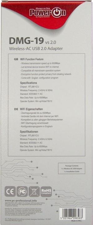 Image du produit Intertech PowerOn DMG-19 (USB 2.0)