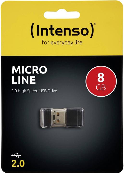 Image du produit Intenso 8 Go Micro Line USB2.0 noir (8 Go, USB-A)