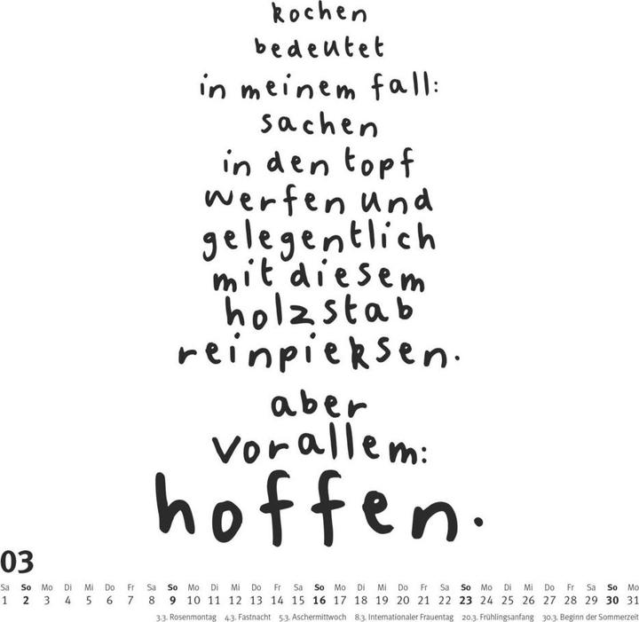 Valori nutrizionali e ingredienti Detti in quadrato 2025 - Calendario Typo di FUNI SMART ART - Citazioni divertenti - Formato (23 x 23 cm, Copertina rigida, Tedesco)