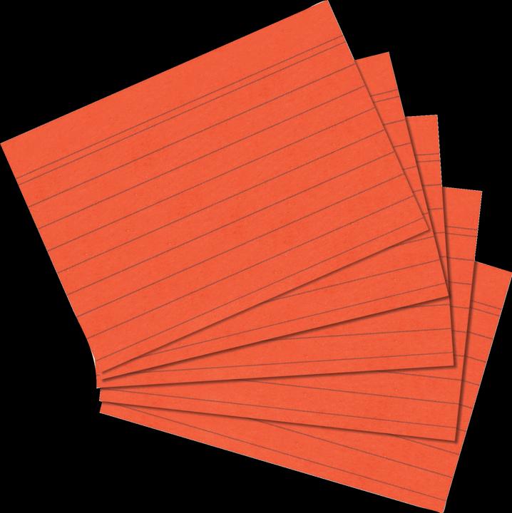 Image du produit Herlitz Fiches, DIN A5, lignées, orange en papier, 170 g-qm, sans bois, couleur de la ligne : bleu, double (A5, 170 g/m², 100 x)