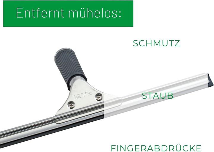 Actual product image Novaliv Fensterabzieher Profi 45 cm Fensterreiniger Edelstahl mit auswechselbaren Gummilippe Fenster (1 pcs.)