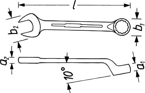 Immagine prodotto HAZET Chiave combinata a forchetta/ad anello 603-15 ∙ Profilo a doppio esagono esterno ∙ 15 mm (15 mm)