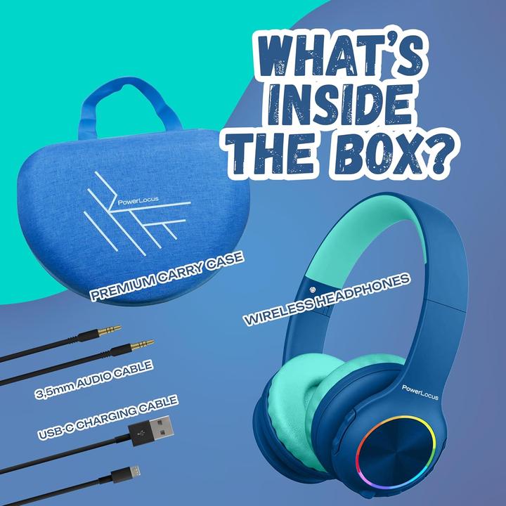 Image du produit PowerLocus PLED Bluetooth-Kinderkopfhörer blau