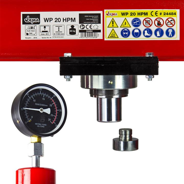 Actual product image Dema Workshop press 20t pneumatic (1130 mm)