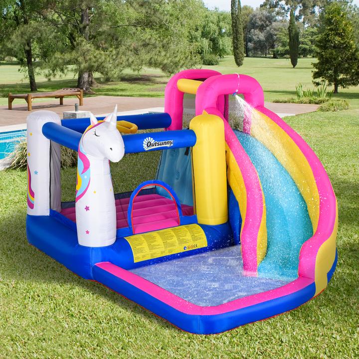 Immagine prodotto Outsunny Castello gonfiabile per bambini con scivolo e piscina