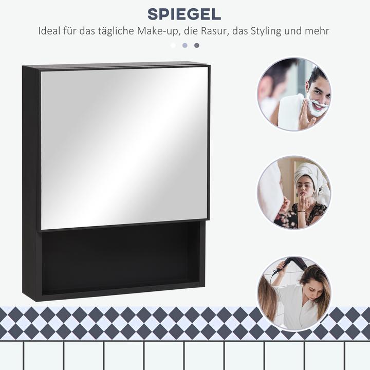 Immagine prodotto Kleankin Armadio a specchio con un'anta e uno scomparto extra (46 x 13,5 x 58 cm)