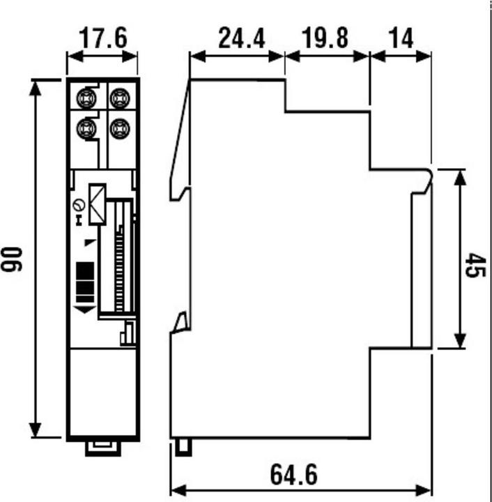 Actual product image Finder Timer for top-hat rail B