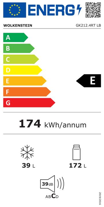 Energie-Label PKM Kühlkombi GK 212.4 RT LB blau (212 l)