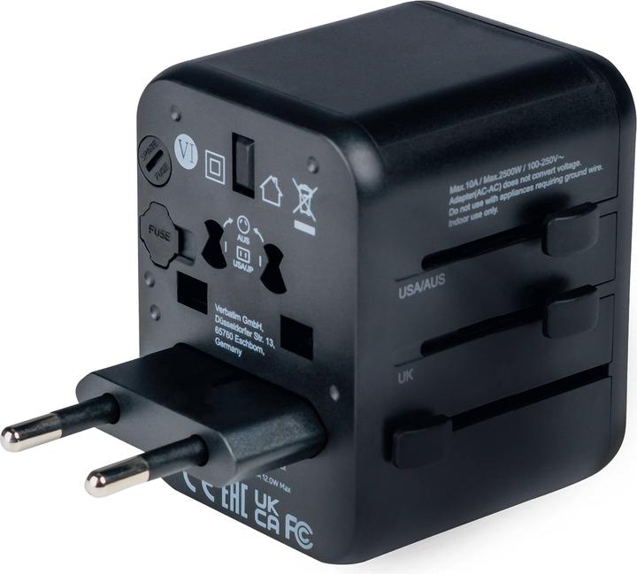 Immagine prodotto Verbatim Adattatore da viaggio universale con 2 porte USB-A
