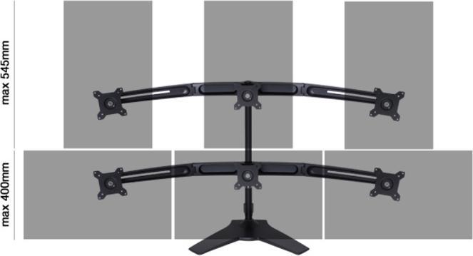 Actual product image Multibrackets Extension set to 6 monitors for table stand EX Kit Triple (Table, 24")
