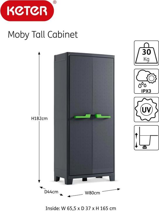 Immagine prodotto Keter Armoire de rangement (80 x 44 x 182 cm)