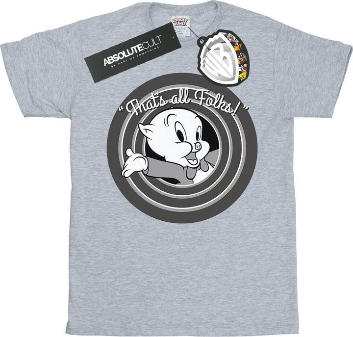 Immagine prodotto Looney Tunes That's All Folks Maglietta Porky Pig Uomo (3XL)