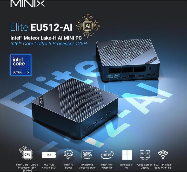 Actual product image Minix Elite EU512-AI (Intel Core Ultra 5 125H, 16 GB, 512 GB, Intel Arc Graphics)