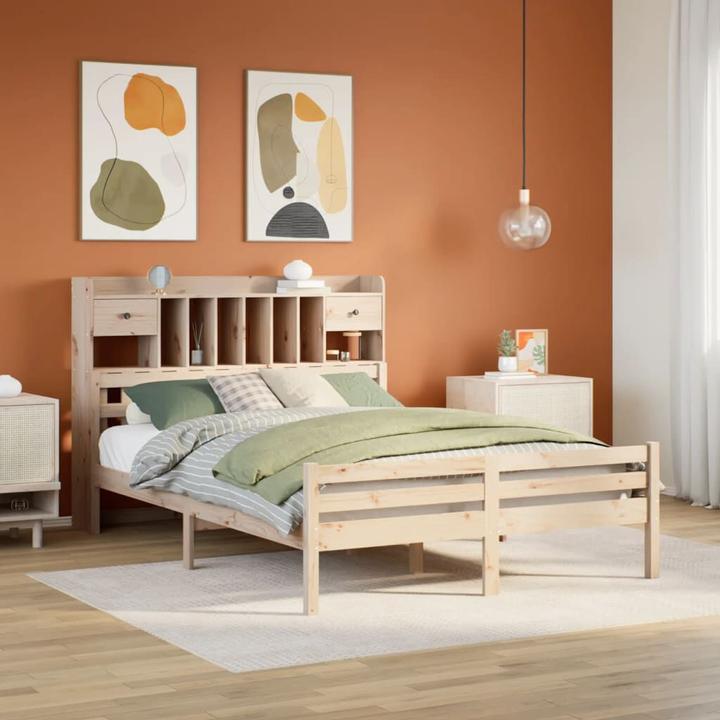 Produktbild VidaXL Massivholzbett Holzbett Bett Doppelbett Bettgestell 140x190cm Kiefernholz (140 x 190 cm)