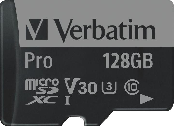 Immagine prodotto Verbatim microSDXC Pro 128GB Class 10 UHS-I (128 GB, microSDXC, U3, UHS-I)