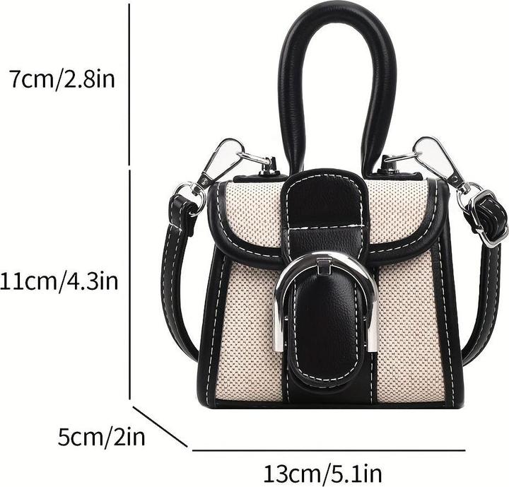 Produktbild Only-Bags.Store Trendy Mini Kontrast Farbe Handtasche, niedlich und modisch Crossbodybag, verstellbare Riemen
