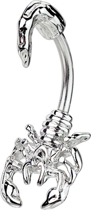 Produktbild Star Piercing Banane silber mit Skorpion (ohne Messing, Chirurgenstahl 316L)