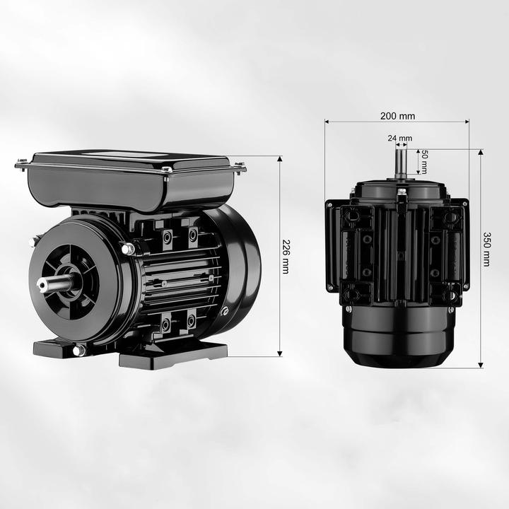 Actual product image Wiltec Elektromotor 1-phasig 4-polig Elektro Motor 1,5kW Einphasenmotor Motor