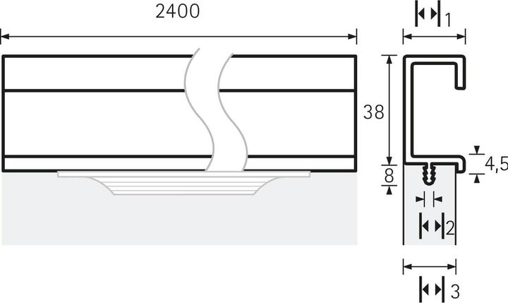 Actual product image Hettich Furniture handle strips ProDecor Seveso