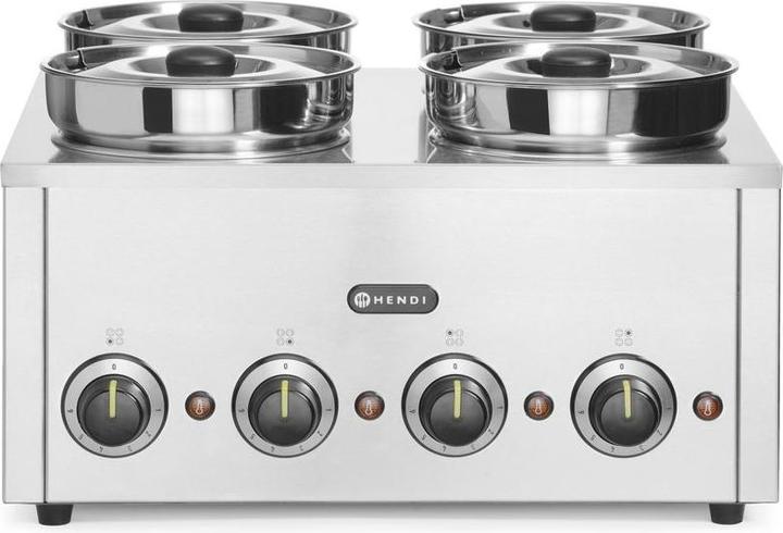 Hendi Boitier et cuve d’eau en acier inoxydable. Thermostat indépendant pour chaque élément chauffant, con