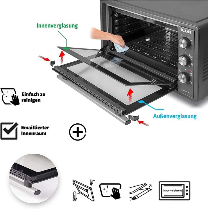 Produktbild Icqn 42 Liter Minibackofen, Anthrazit