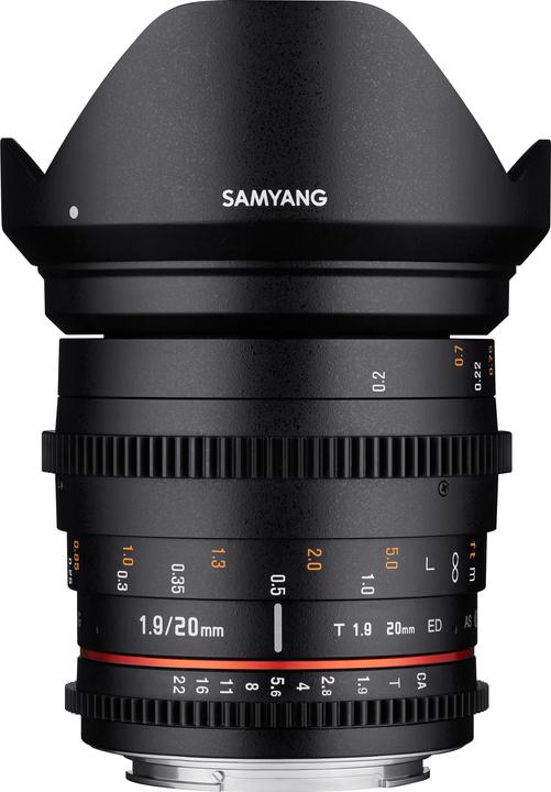 Actual product image Samyang 20mm T1.9 VDSLR Nikon (Nikon F, full size)