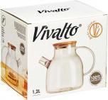 Immagine prodotto Vivalto Borosilikat-Teekanne mit Bambusdeckel 1,2l (1.20 l)